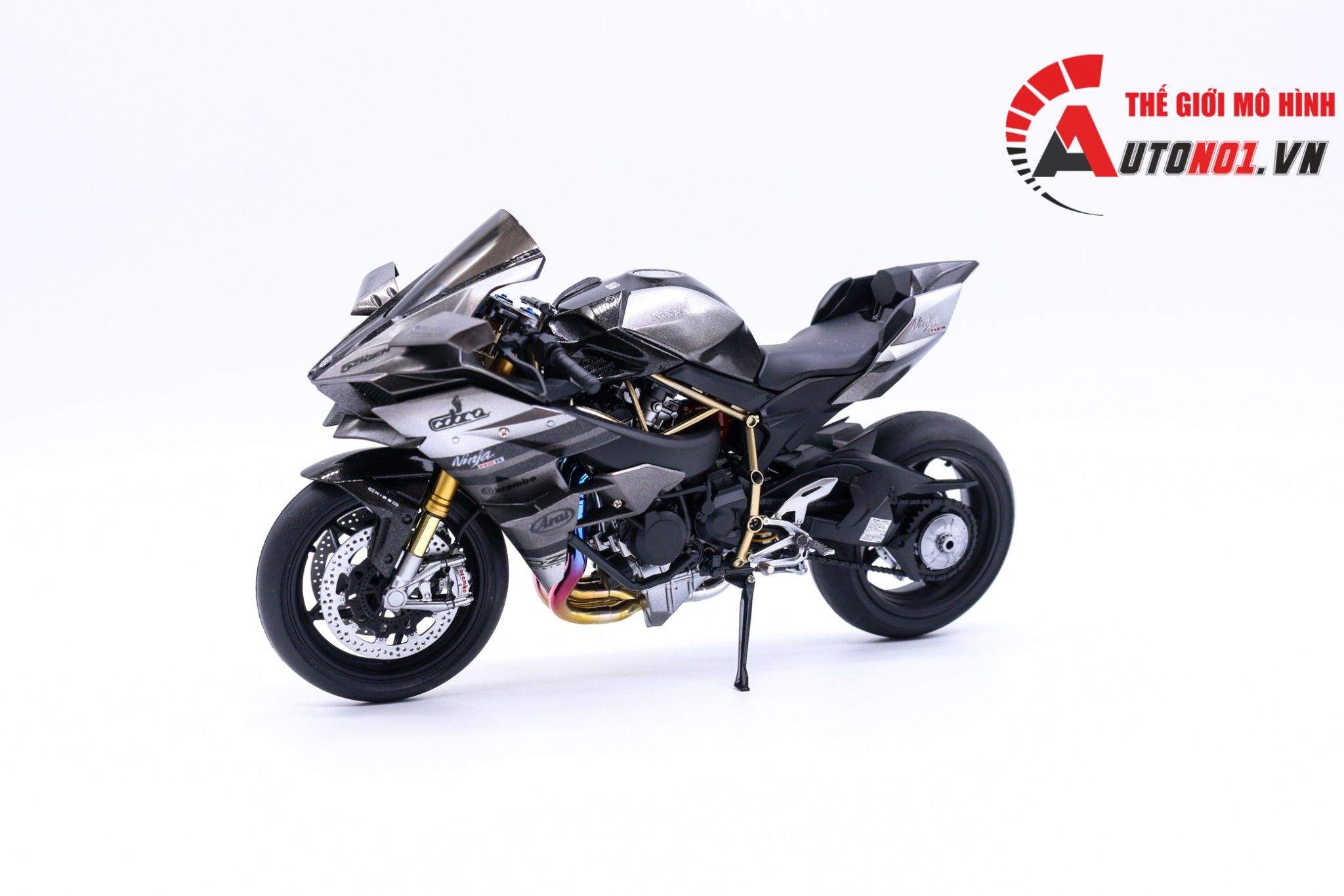  Mô hình xe cao cấp Kawasaki H2r Custom Black Silver 1:12 Tamiya D084 