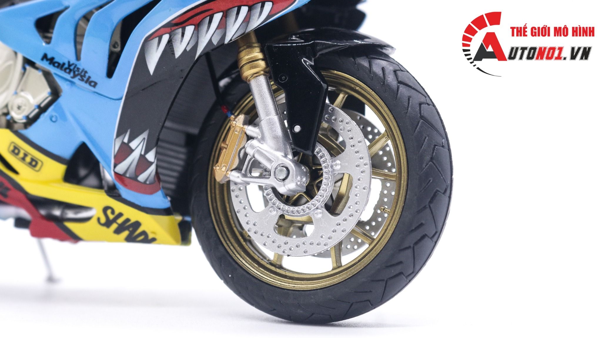  Mô hình xe độ BMW S1000RR Cá Mập độ pô tỉ lệ 1:12 Autono1 Joycity D022A 