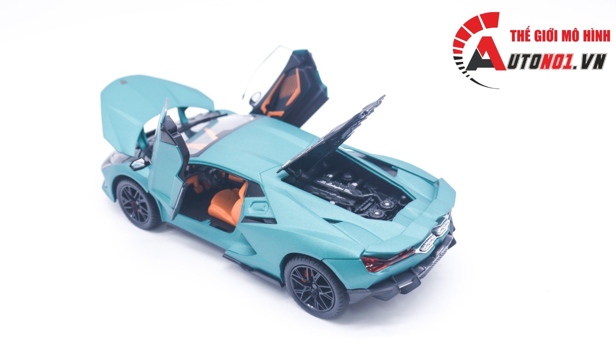  Mô hình Lamborghini Revuelto Hybrid có đèn-đánh lái được-mở full cửa-full kính tỉ lệ 1:24 Alloy Model OT418 