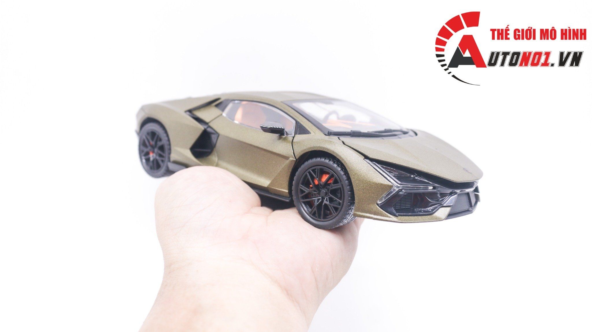  Mô hình Lamborghini Revuelto Hybrid có đèn-đánh lái được-mở full cửa-full kính tỉ lệ 1:24 Alloy Model OT418 