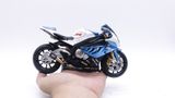  Mô hình xe độ Bmw S1000rr Blue White Pô Sc - Mâm Tỉ Lệ 1:12 Autono1 MSZ D224E 