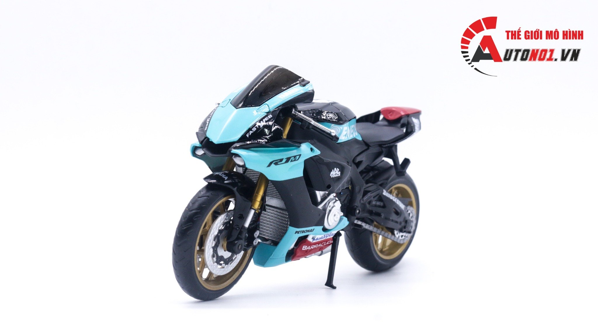  Mô hình xe độ Yamaha R1m Petronas race độ pô Akrapovic 1:12 Autono1 MSZ D028M 