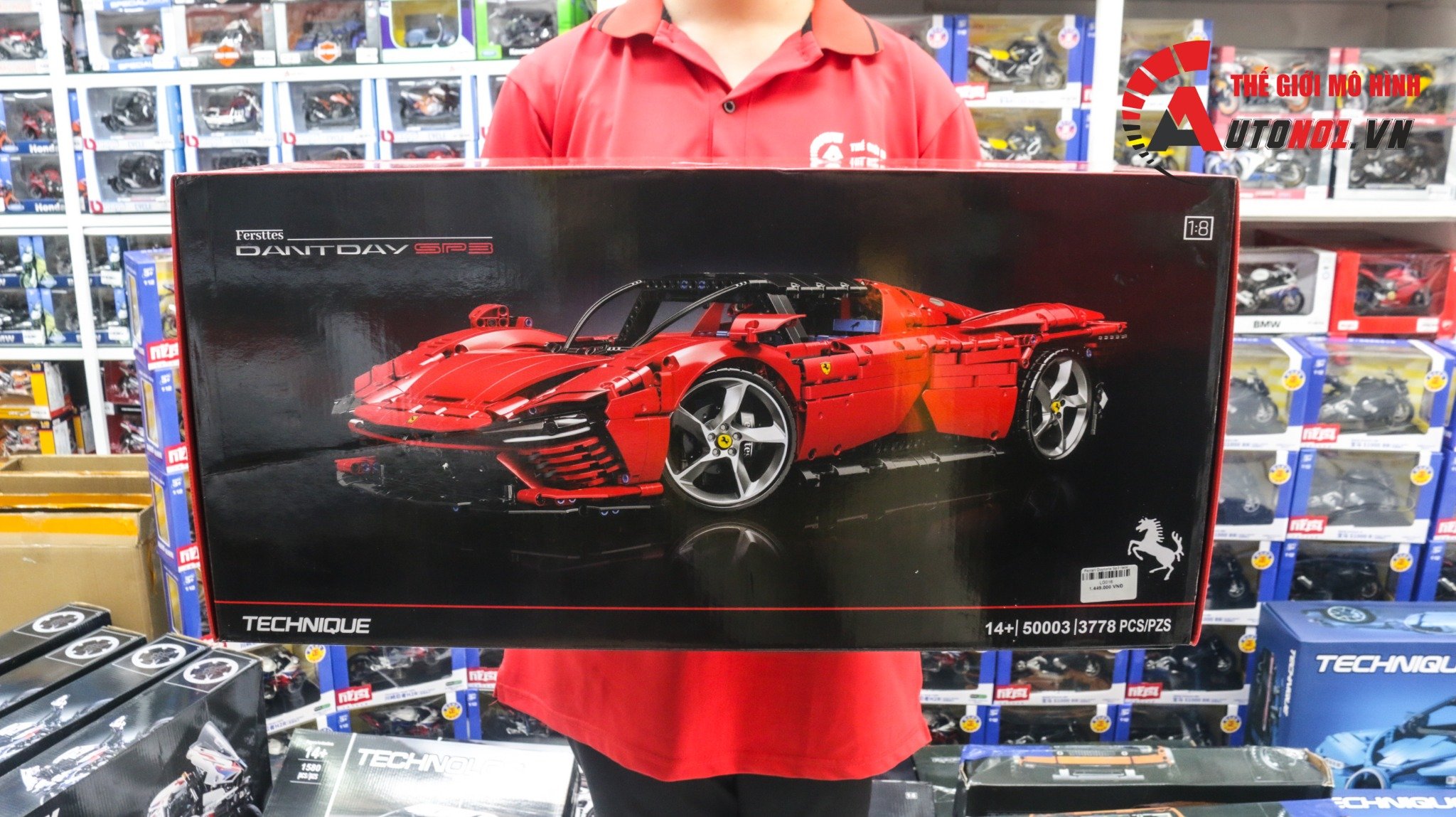  Mô hình xe ô tô lắp ghép Ferrari Daytona Sp3 race 3778 pcs tỉ lệ 1:5 LG016 