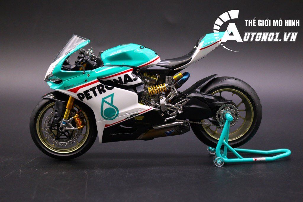  Decal Ducati 1199 Petronas White Ver.02 cho mô tô tỉ lệ 1:12 Maisto và Tamiya DC601D 