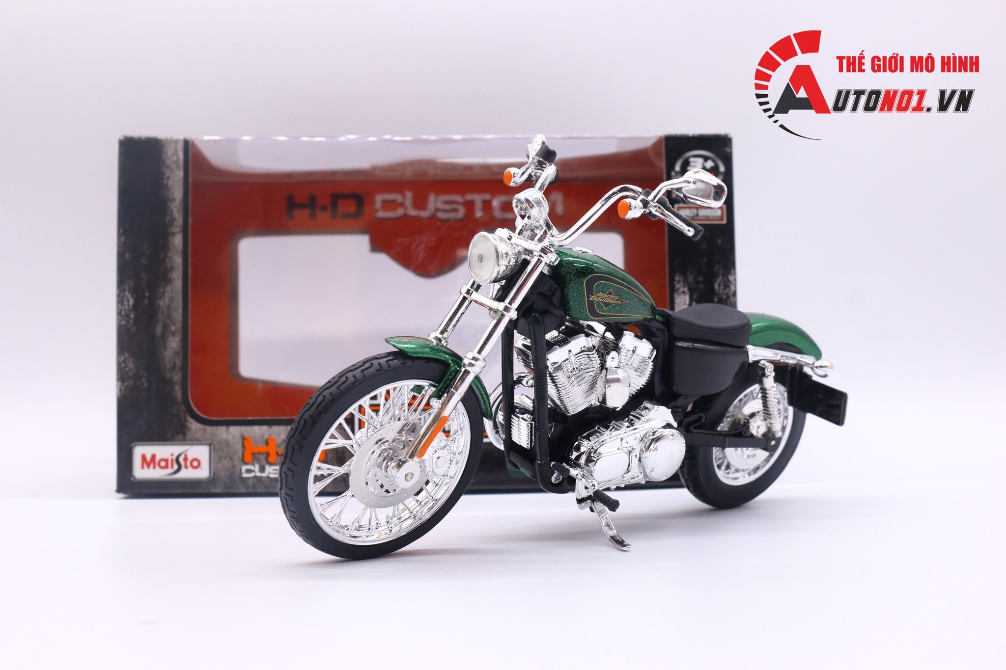 MÔ HÌNH XE HARLEY DAVIDSON 2013 XL1200V SEVENTY-TWO GREEN 1:12 MAISTO 7071