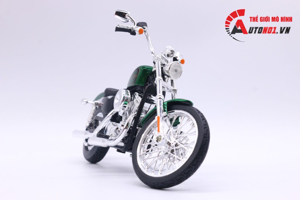 MÔ HÌNH XE HARLEY DAVIDSON 2013 XL1200V SEVENTY-TWO GREEN 1:12 MAISTO 7071