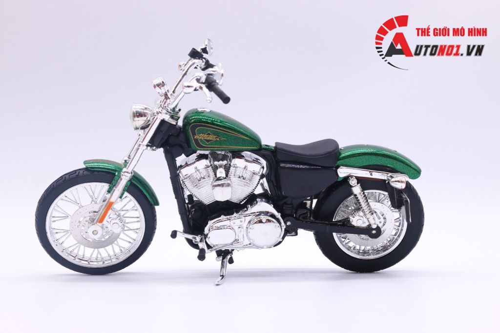 MÔ HÌNH XE HARLEY DAVIDSON 2013 XL1200V SEVENTY-TWO GREEN 1:12 MAISTO 7071