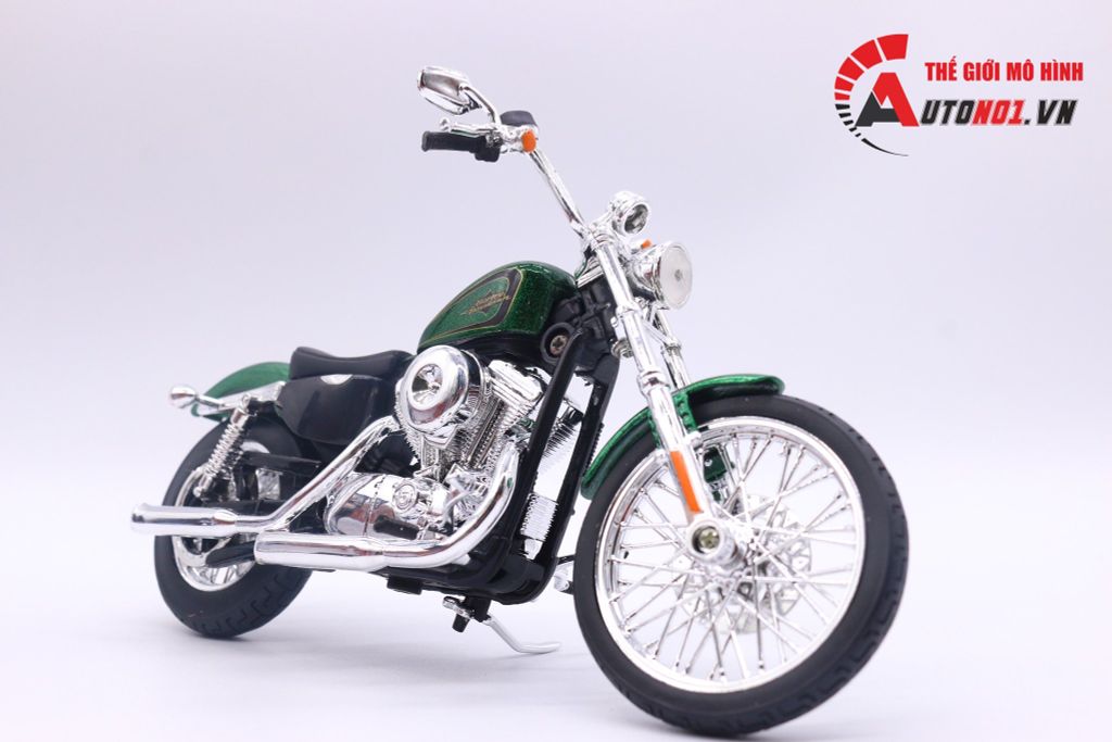 MÔ HÌNH XE HARLEY DAVIDSON 2013 XL1200V SEVENTY-TWO GREEN 1:12 MAISTO 7071