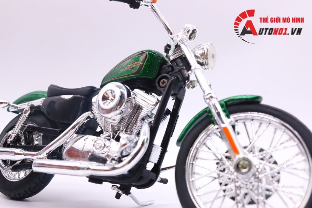 MÔ HÌNH XE HARLEY DAVIDSON 2013 XL1200V SEVENTY-TWO GREEN 1:12 MAISTO 7071