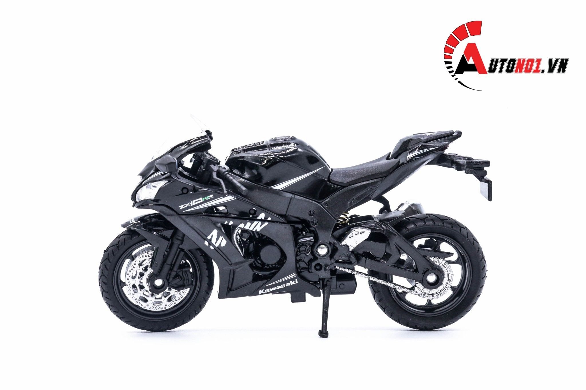  Mô hình xe Kawasaki Ninja ZX 10RR 2017 black 1:18 Welly 5547 