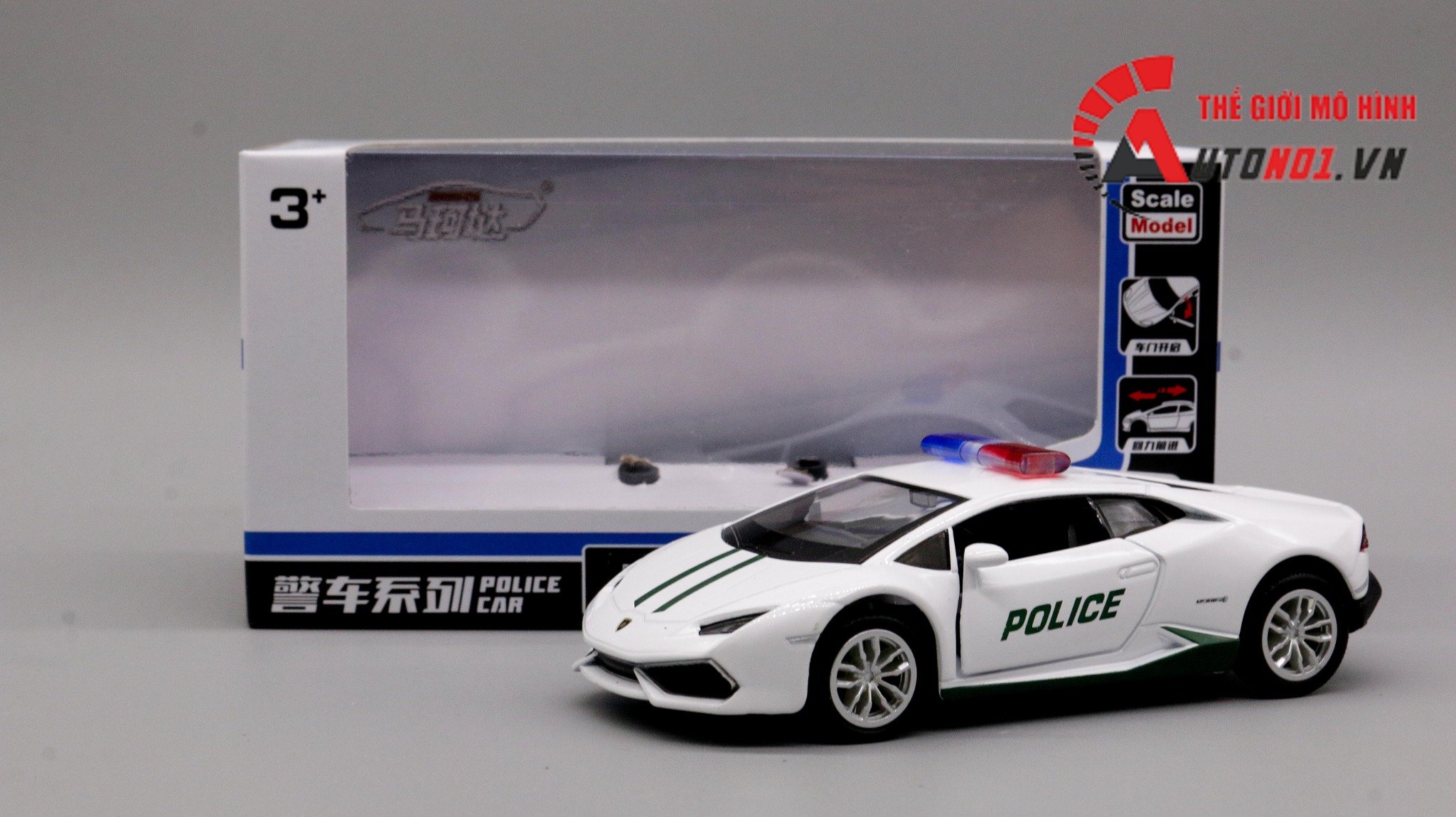  Mô hình xe Lamborghini Huracan Coupe Police Dubai 1:36 Alloy 7920 