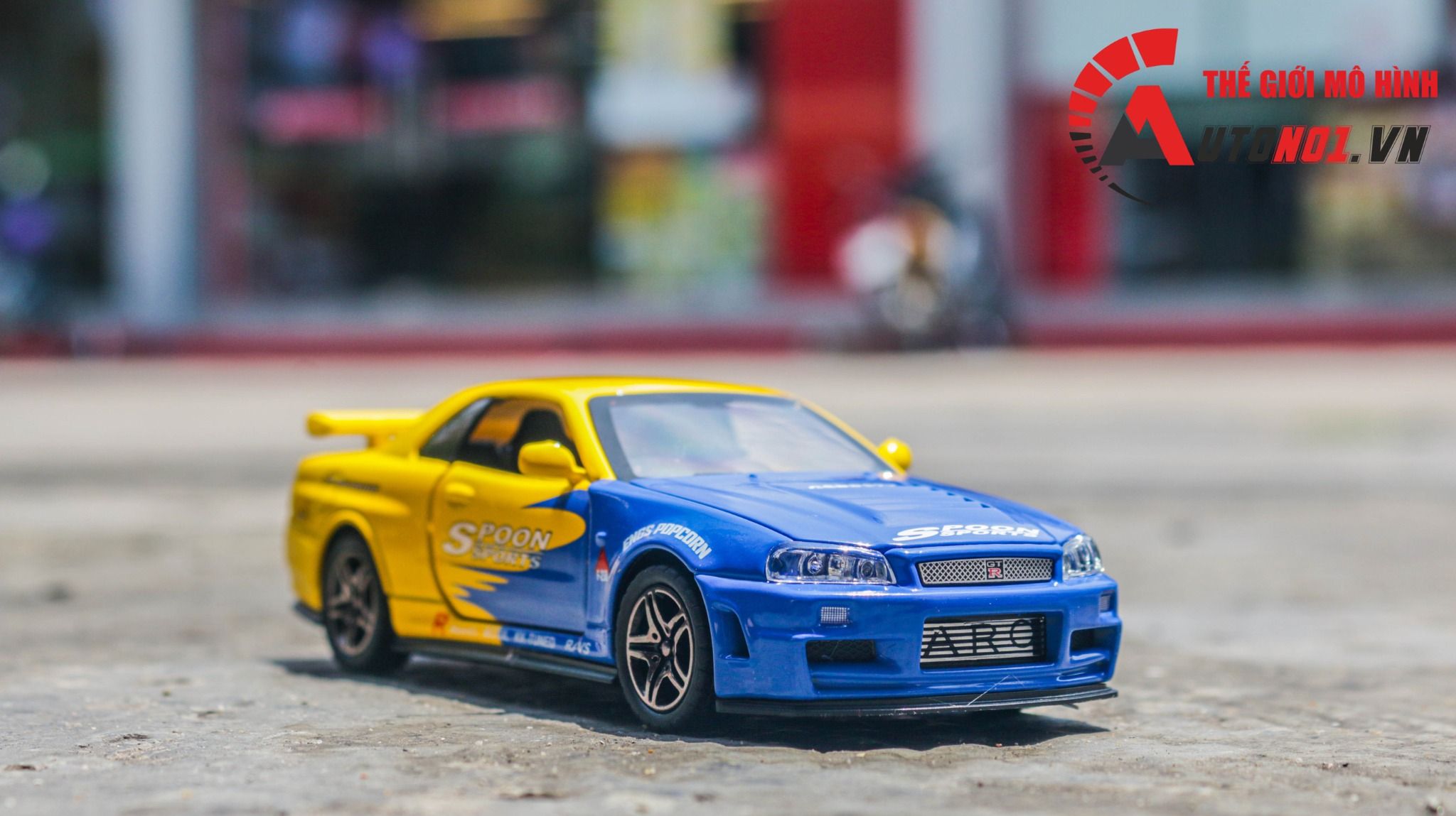  Mô hình xe Nissan GT-R R34 có âm thanh - đèn - full open tỉ lệ 1:32 Chimei model OT459 