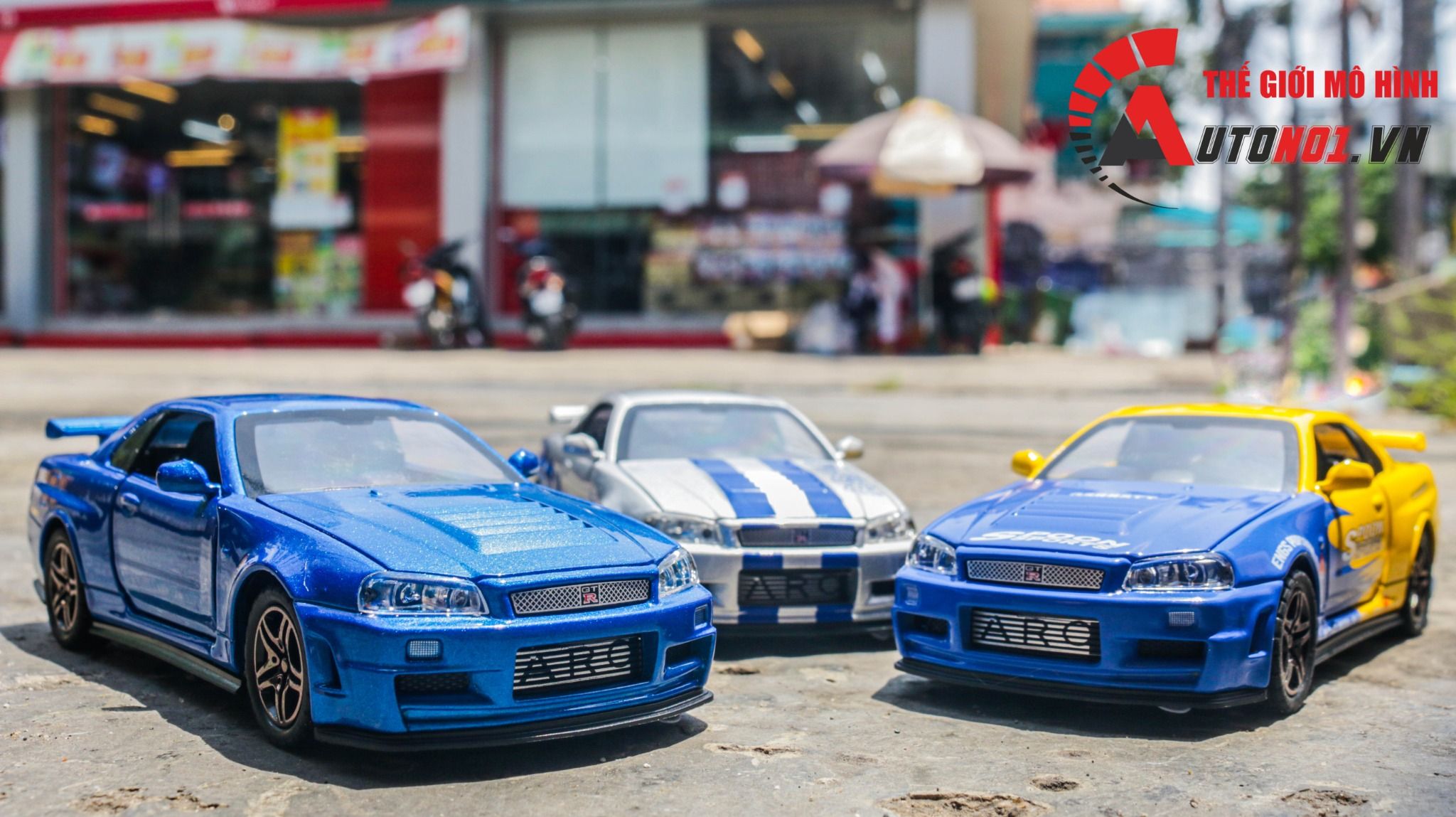  Mô hình xe Nissan GT-R R34 có âm thanh - đèn - full open tỉ lệ 1:32 Chimei model OT459 
