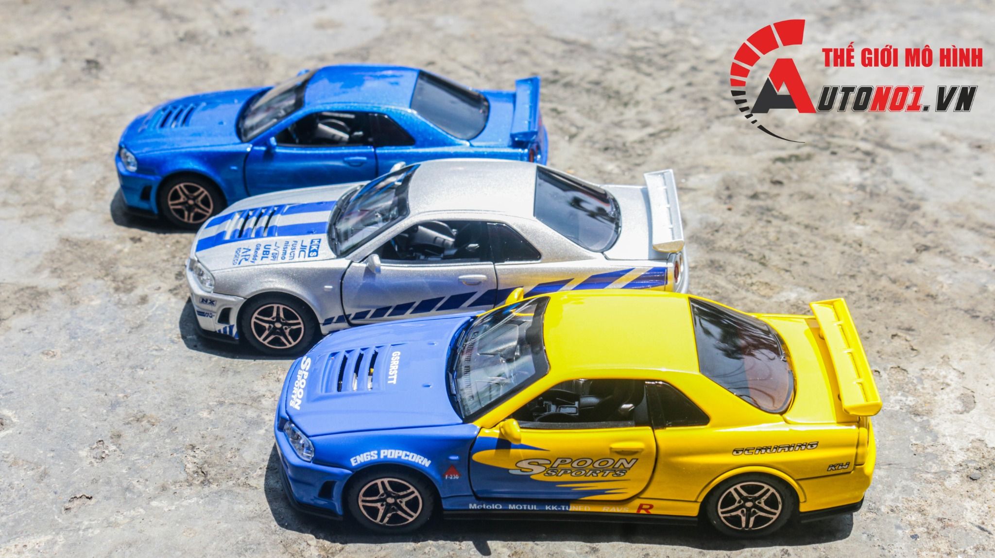  Mô hình xe Nissan GT-R R34 có âm thanh - đèn - full open tỉ lệ 1:32 Chimei model OT459 