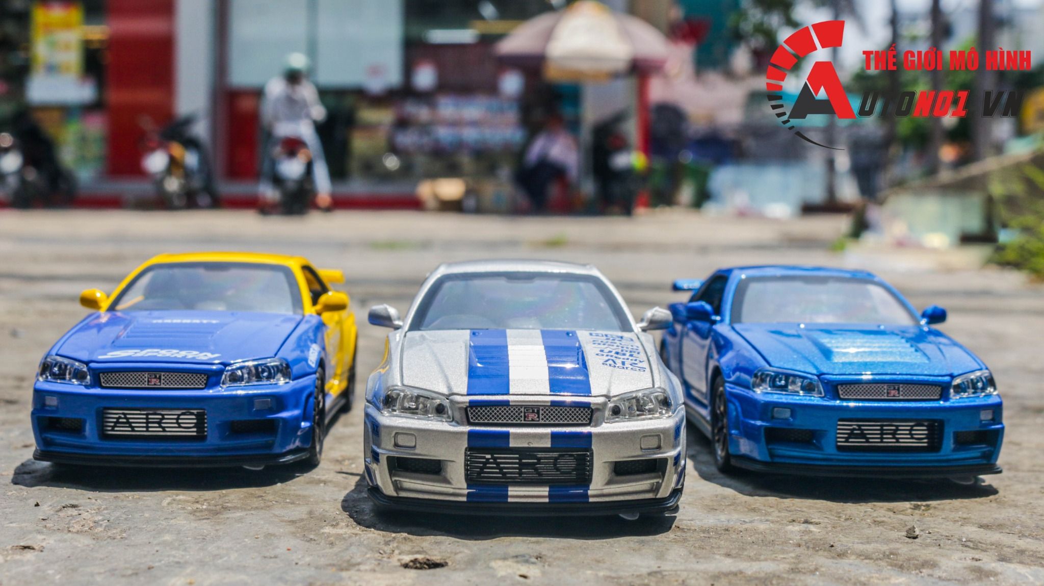  Mô hình xe Nissan GT-R R34 có âm thanh - đèn - full open tỉ lệ 1:32 Chimei model OT459 