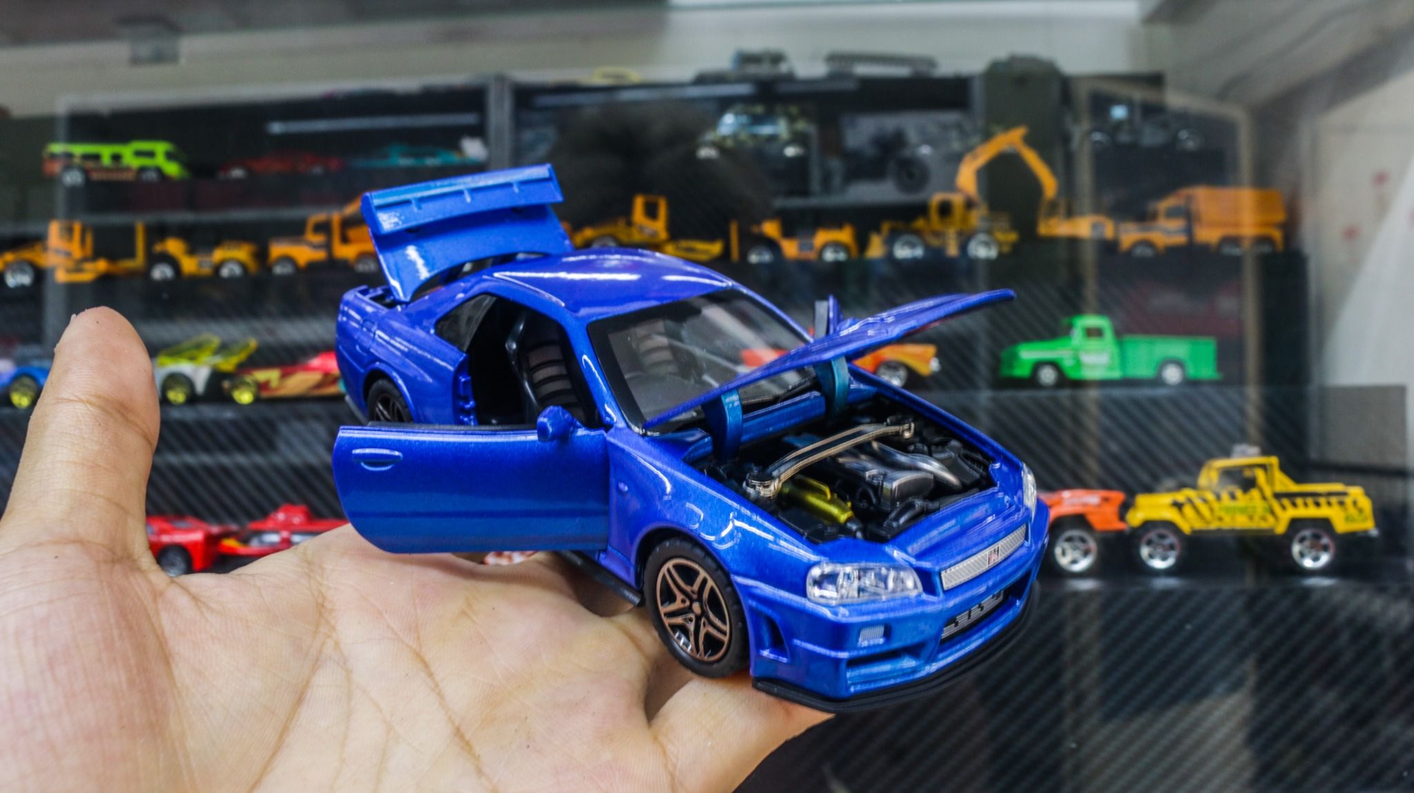  Mô hình xe Nissan GT-R R34 có âm thanh - đèn - full open tỉ lệ 1:32 Chimei model OT459 