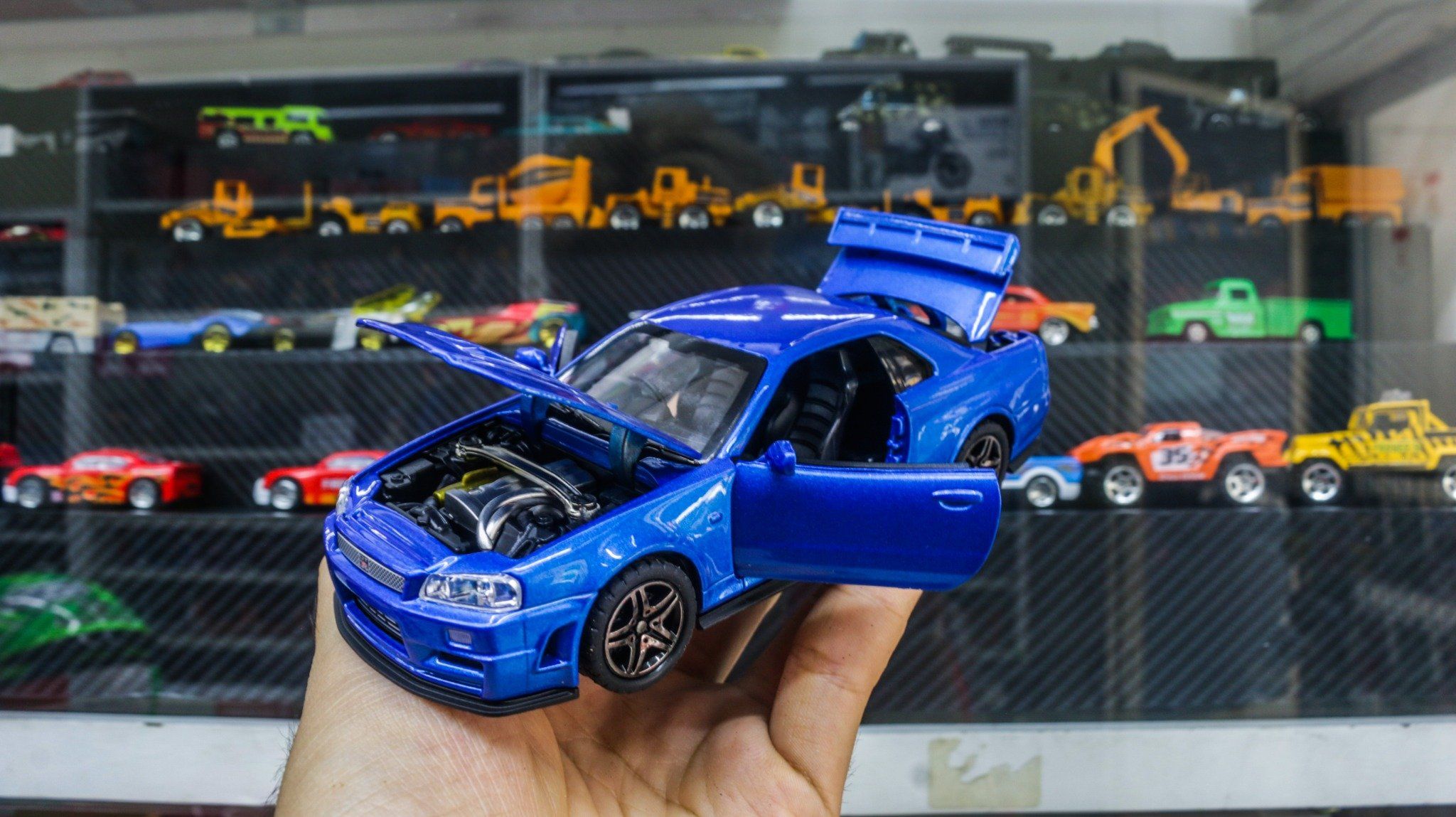  Mô hình xe Nissan GT-R R34 có âm thanh - đèn - full open tỉ lệ 1:32 Chimei model OT459 