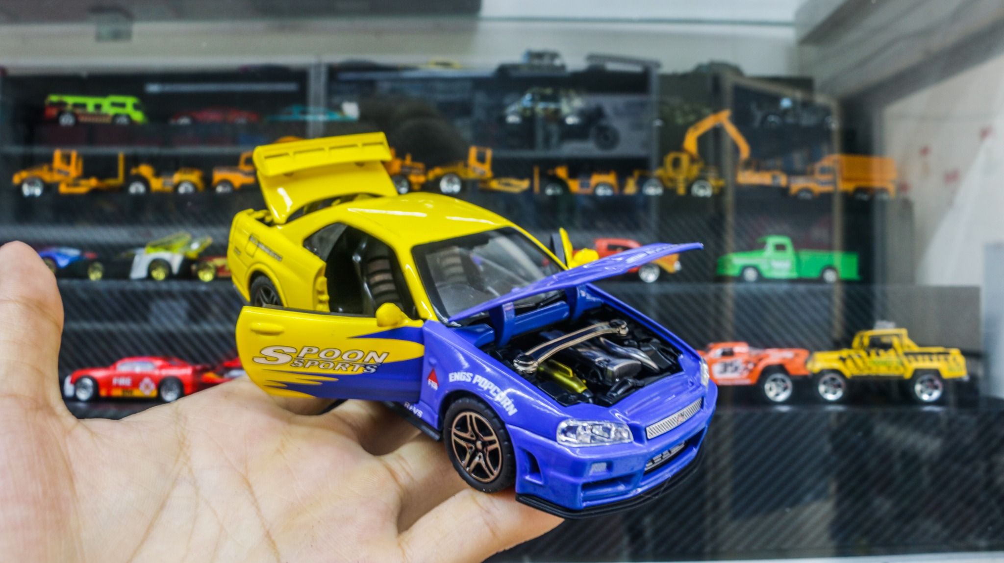  Mô hình xe Nissan GT-R R34 có âm thanh - đèn - full open tỉ lệ 1:32 Chimei model OT459 