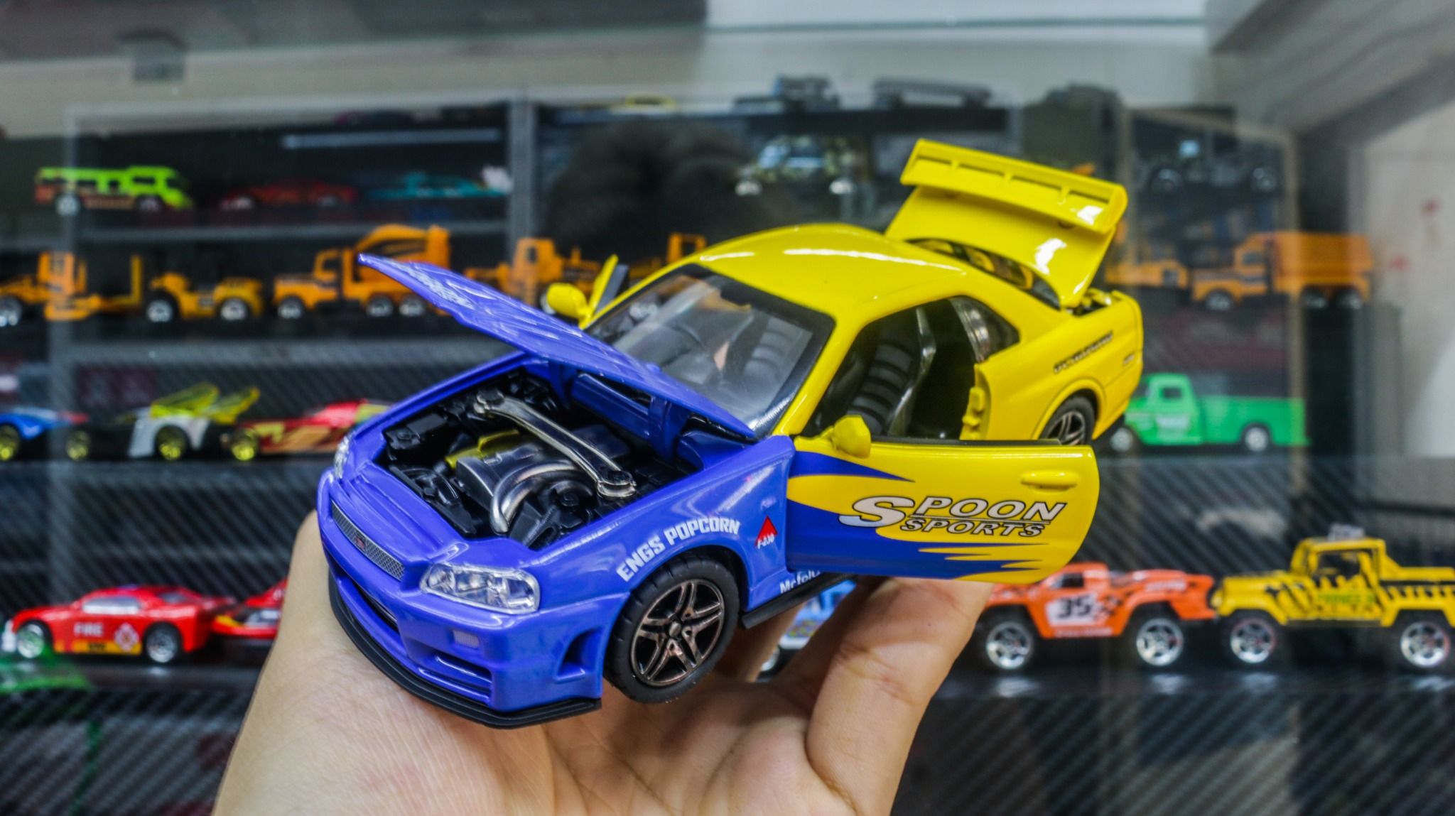  Mô hình xe Nissan GT-R R34 có âm thanh - đèn - full open tỉ lệ 1:32 Chimei model OT459 