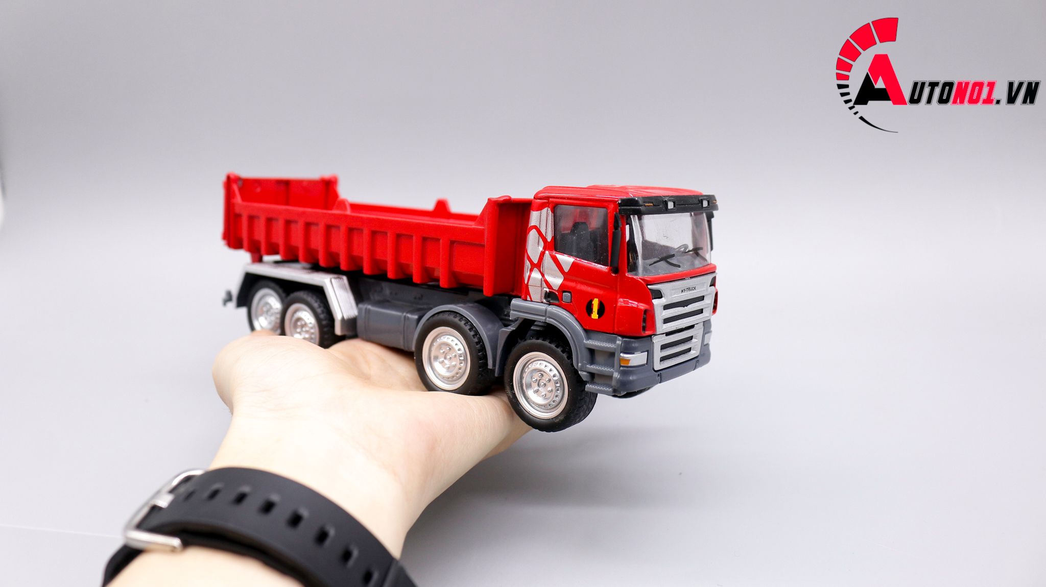  Mô hình xe kim loại xe ben chở cát , đá , than red 1:50 alloy 6095 