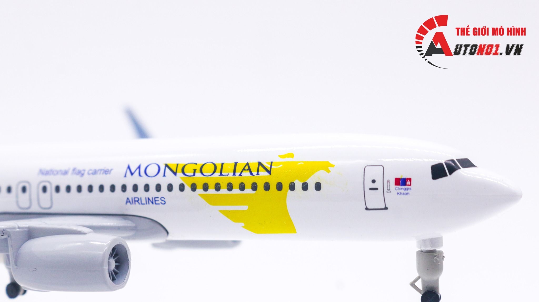  Mô hình máy bay Mông cổ MIAT Mongolian Airlines Boeing B737 có bánh xe 20cm MB20055 