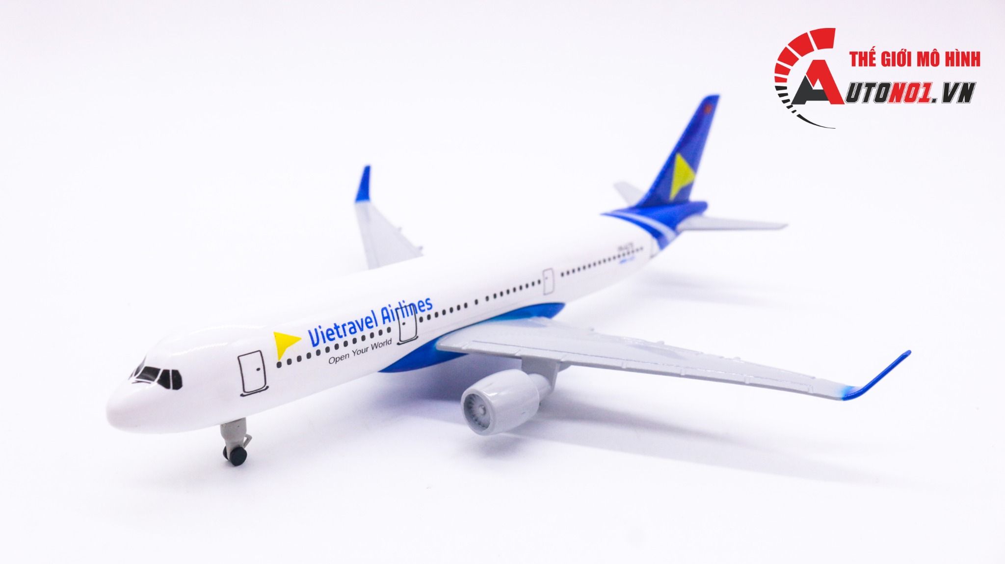  Mô hình máy bay Việt Nam Vietravel Airlines Airbus A321 có bánh xe 20cm MB20052 