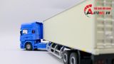  Mô hình xe tải container chở thùng lạnh blue 1:50 huayi alloy 7915 