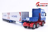  Mô hình xe container hạng nặng xanh 2 thùng kim loại tỉ lệ 1:50 KDW Kaidiwei 625022 6625 