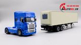  Mô hình xe tải container chở thùng lạnh blue 1:50 huayi alloy 7915 