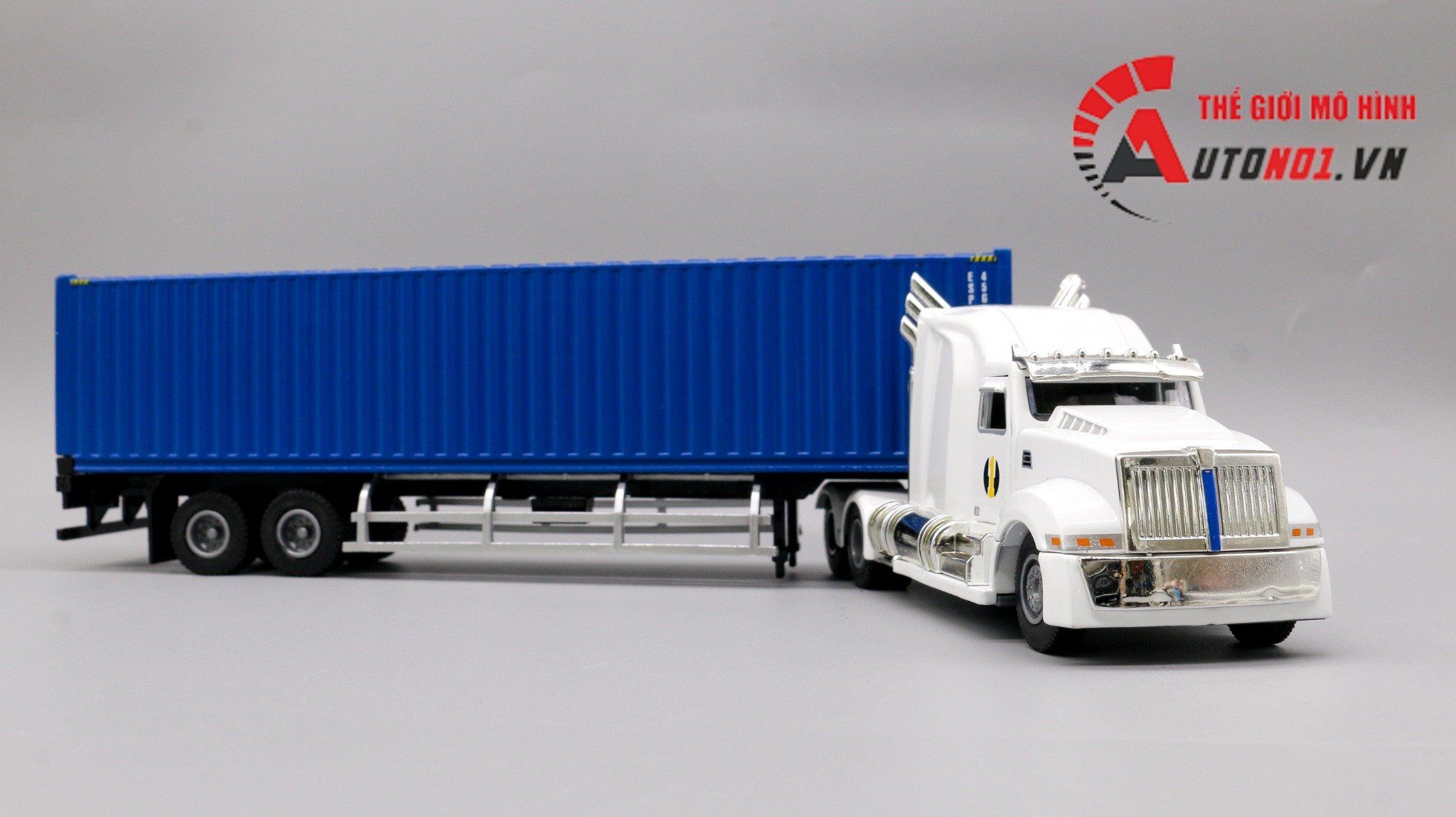  Mô hình xe container kéo thùng lạnh 1:50 huayi alloy 7916 