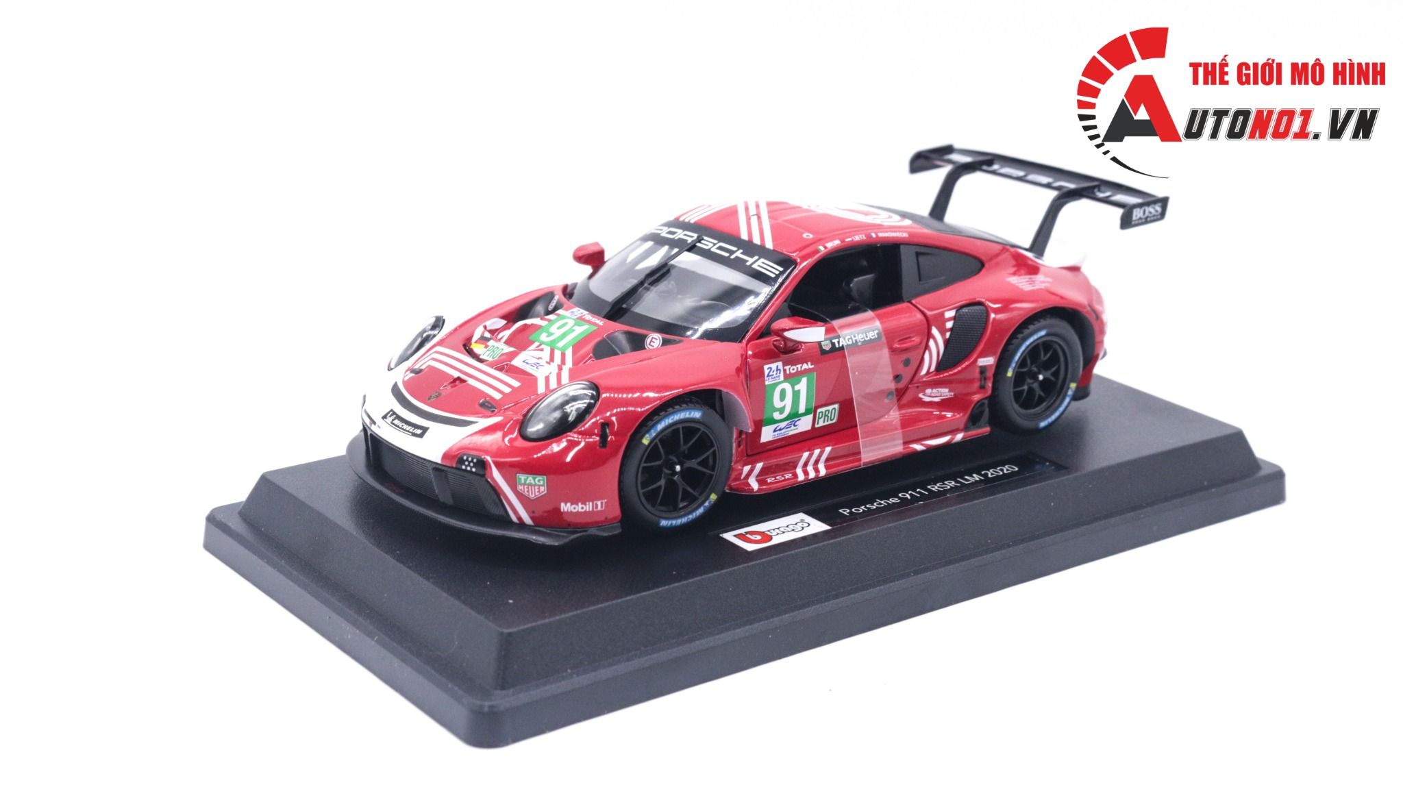  Mô hình xe Porsche 911 Rsr Gt đánh lái được 1:24 Bburago 8013 