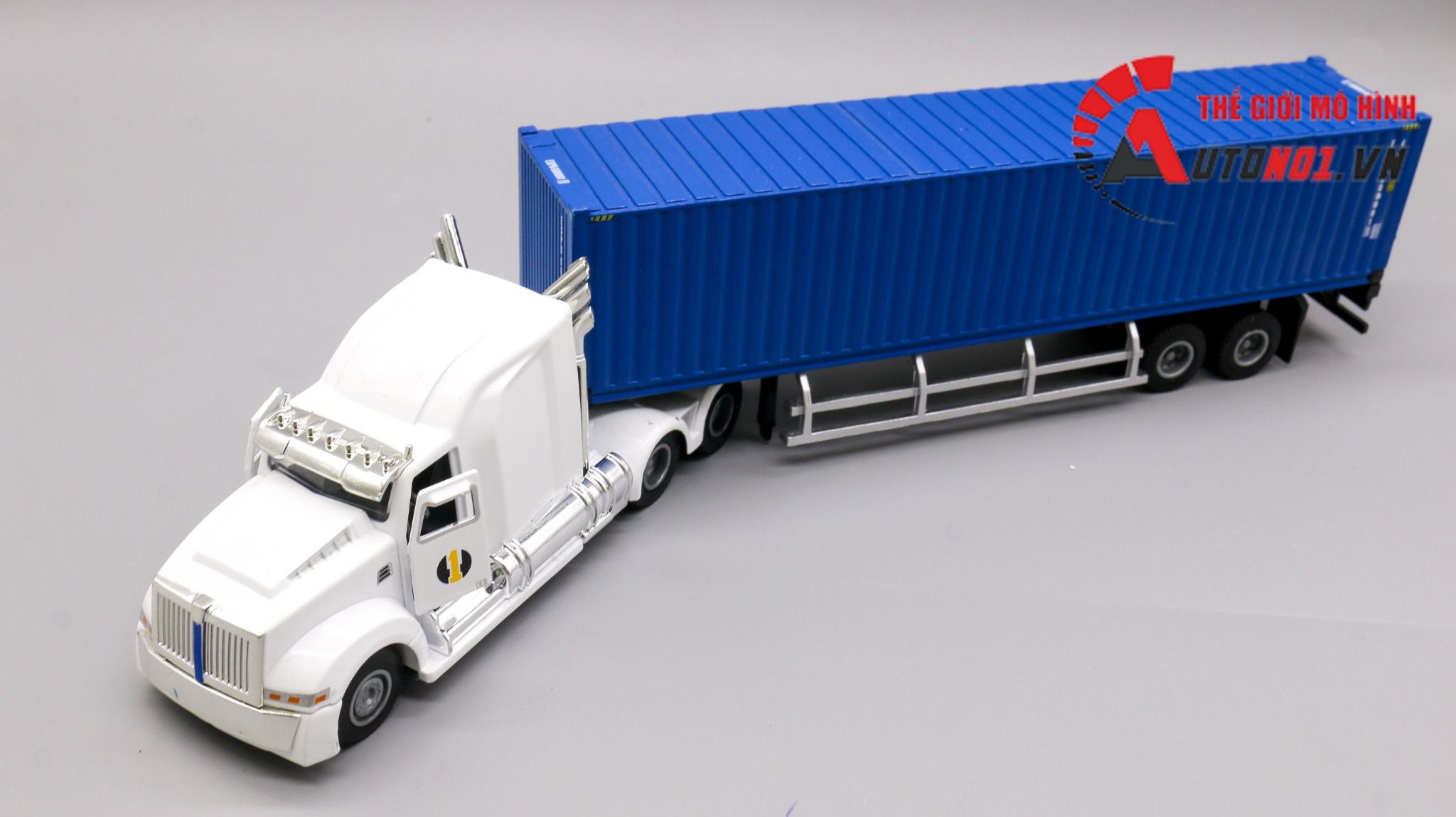  Mô hình xe container kéo thùng lạnh 1:50 huayi alloy 7916 