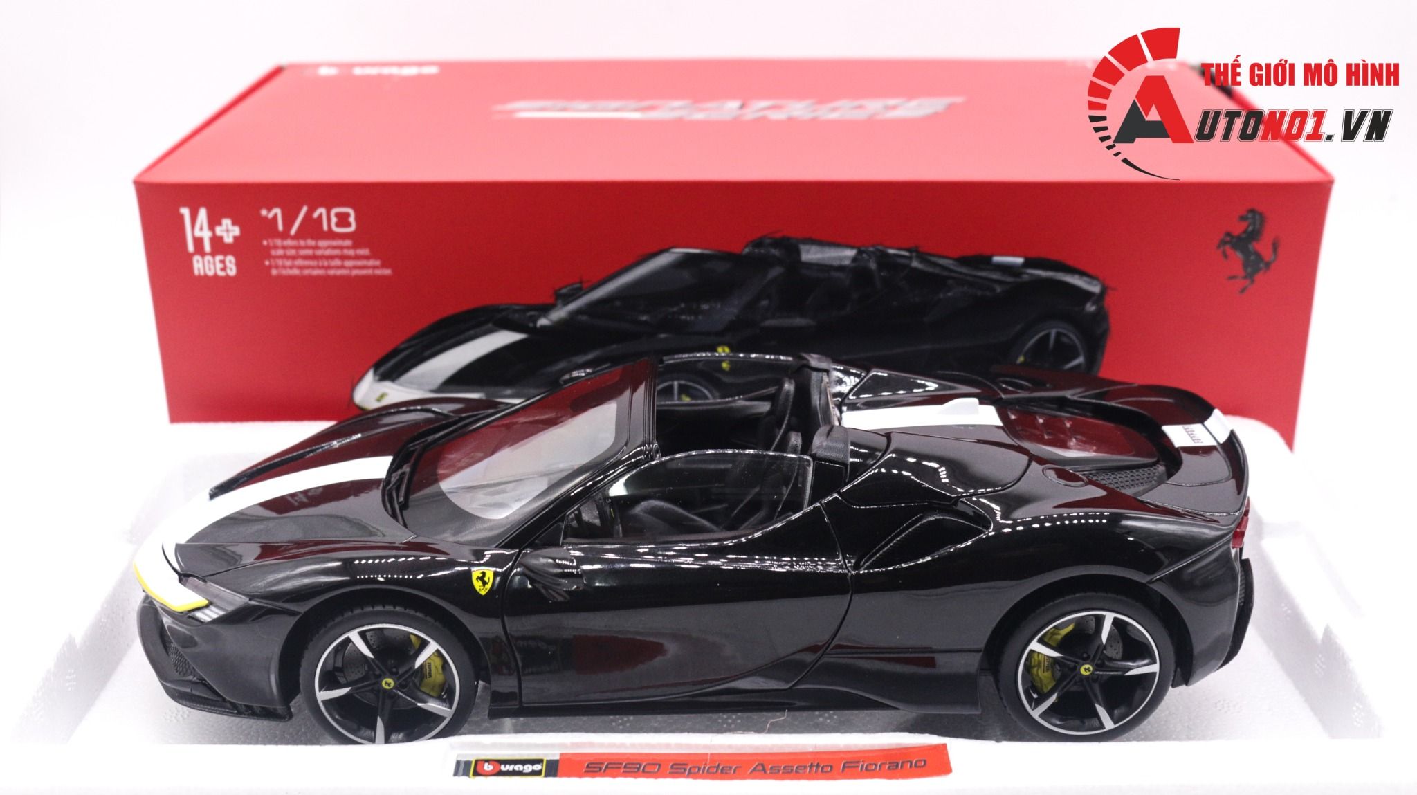  Mô hình xe Ferrari SF90 Spider Assetto Fiorano Signature tỉ lệ 1:18 Bburago OT039 