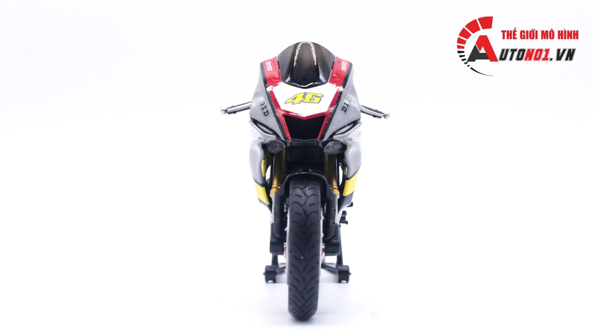  Mô hình xe độ Yamaha R6 2020 Grey Pô Sc 1:12 Autono1 Welly D207C 