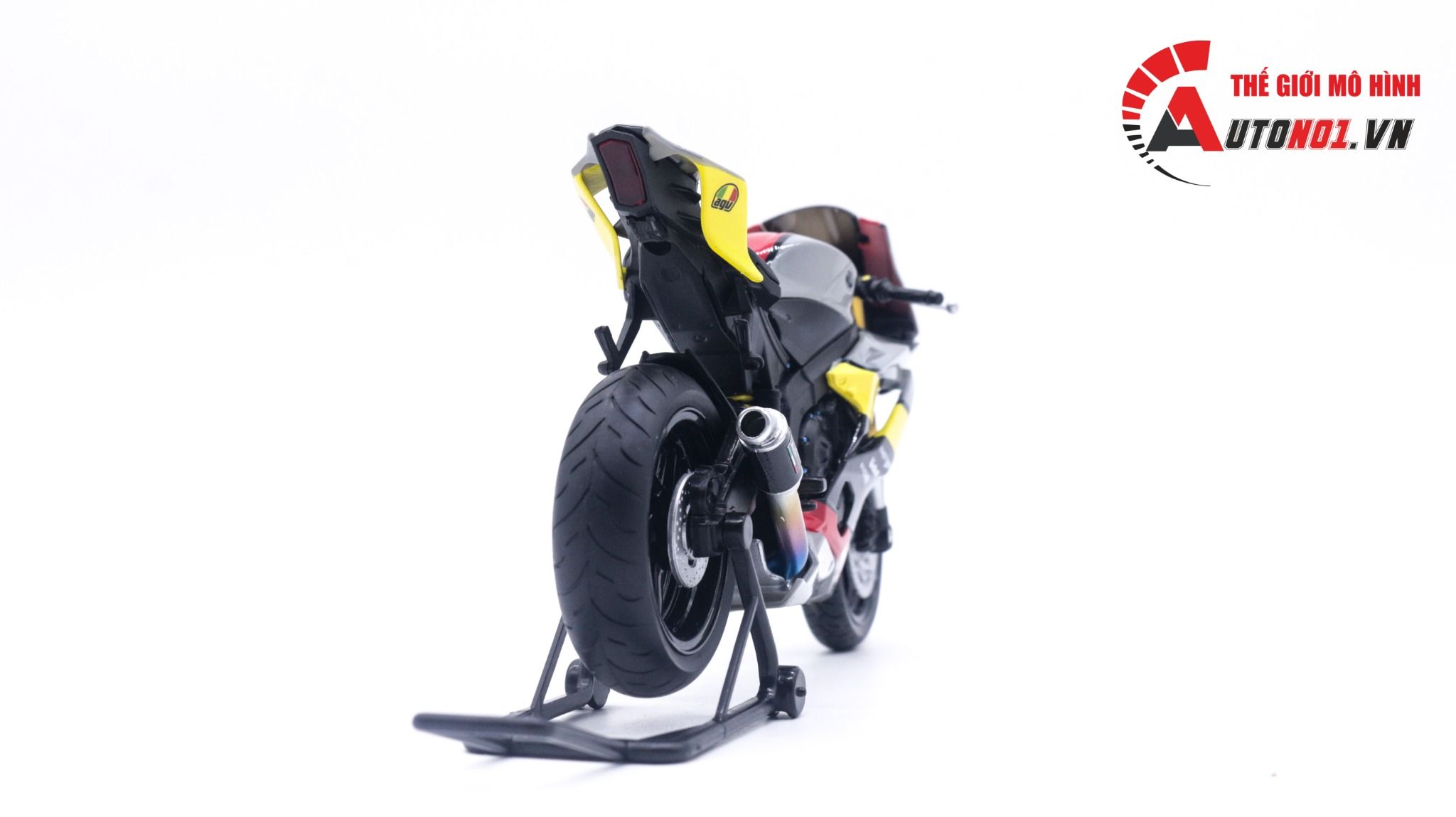  Mô hình xe độ Yamaha R6 2020 Grey Pô Sc 1:12 Autono1 Welly D207C 