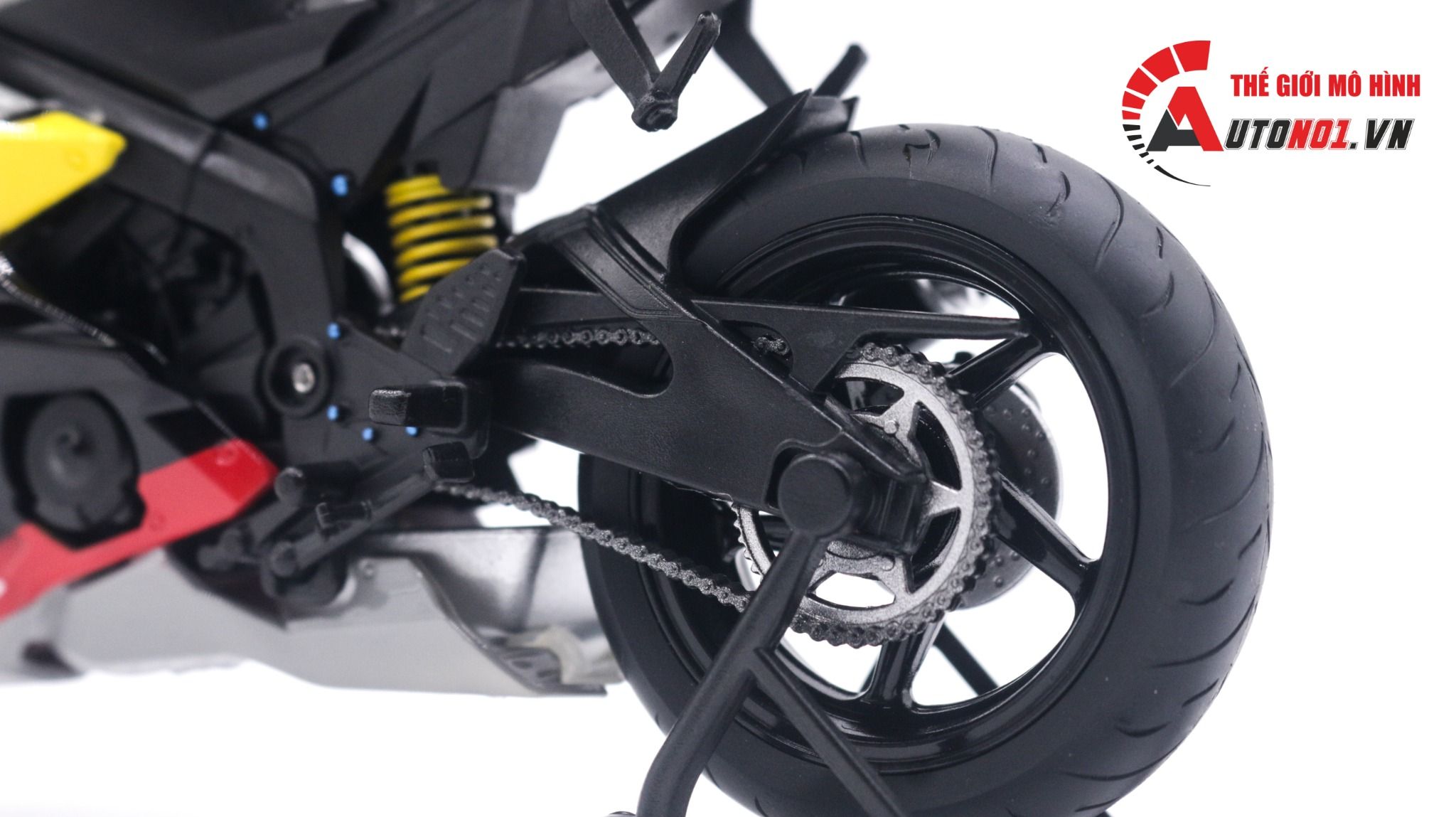  Mô hình xe độ Yamaha R6 2020 Grey Pô Sc 1:12 Autono1 Welly D207C 