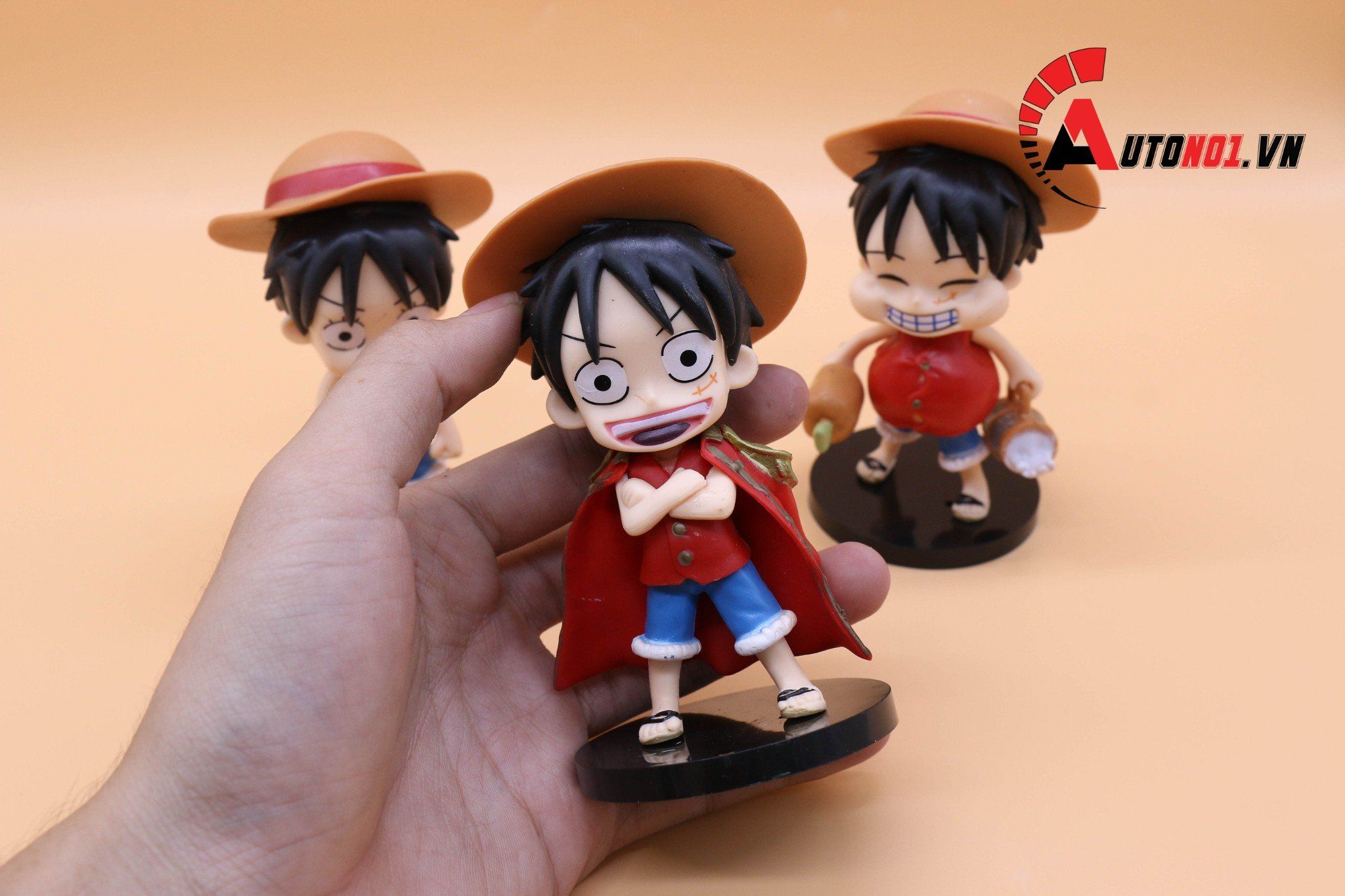  MÔ HÌNH ONE PIECE LUFFY MŨ RƠM SET 3 CON 10CM 1 4290 