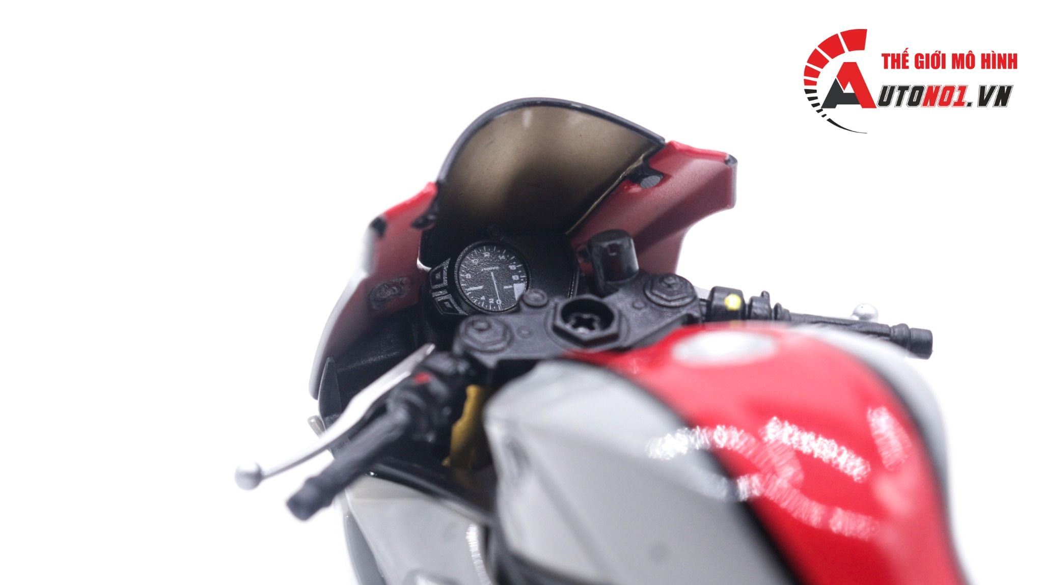  Mô hình xe độ Yamaha R6 2020 Grey Pô Sc 1:12 Autono1 Welly D207C 