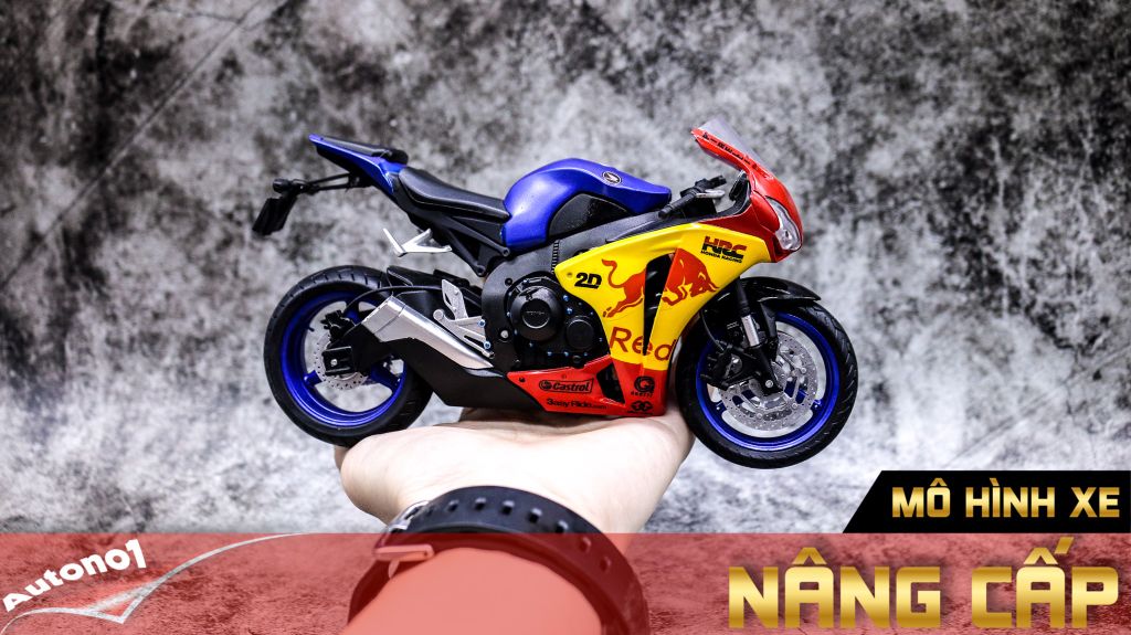 MÔ HÌNH XE ĐỘ HONDA CBR 1000RR CUSTOM REDBULL 1:12 JOYCITY D030