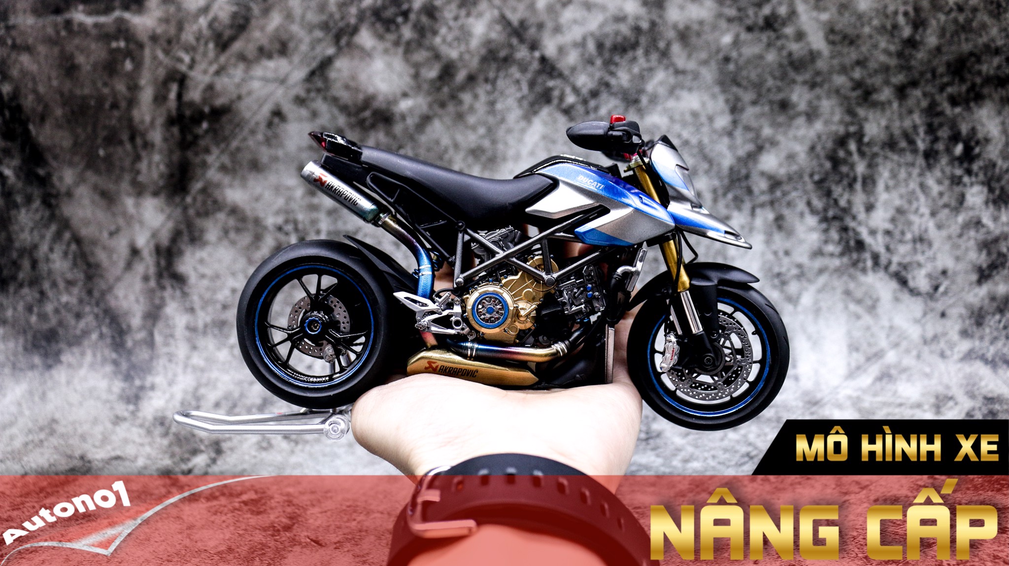  Mô hình xe cao cấp Hypermotard Custom 1:12 Tamiya D021 