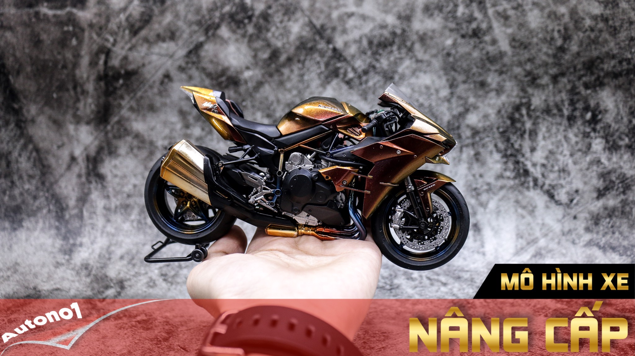 MÔ HÌNH KAWASAKI H2 CUSTOM STARDUST COPPER 1:12 TAMIYA D096