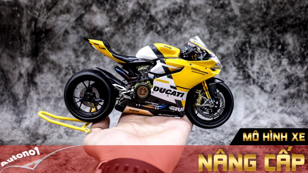 MÔ HÌNH XE ĐỘ DUCATI 899 PANIGALE YELLOW TỈ LỆ 1:12 TAMIYA D127