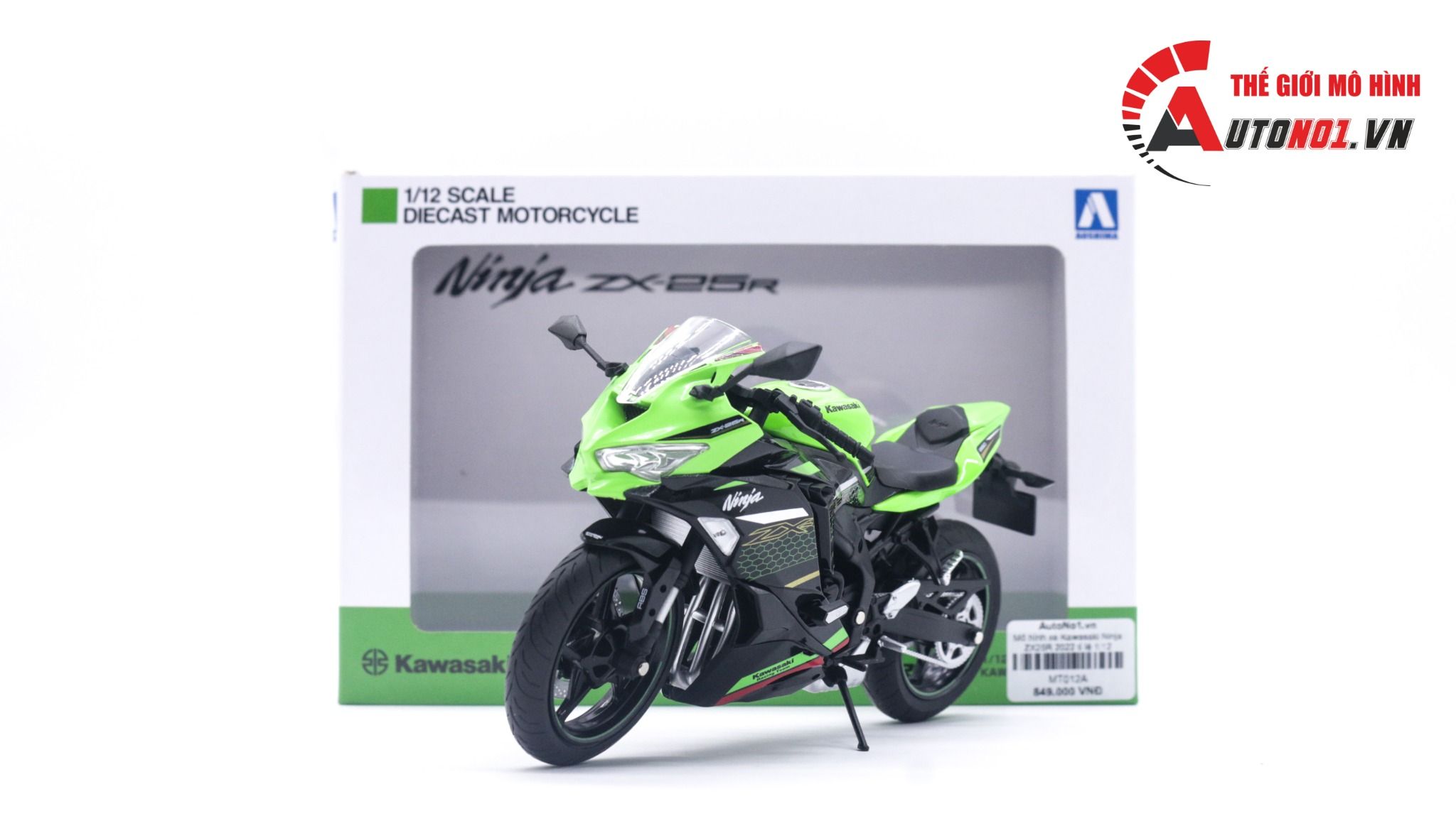  Mô hình xe Kawasaki Ninja ZX25R 2022 tỉ lệ 1:12 Aoshima MT012 
