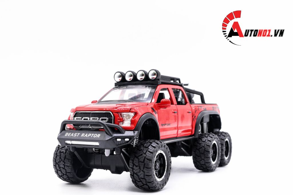 MÔ HÌNH XE FORD BEAST RAPTOR F150 OFFROAD RED 1:32 CHE ZHI 