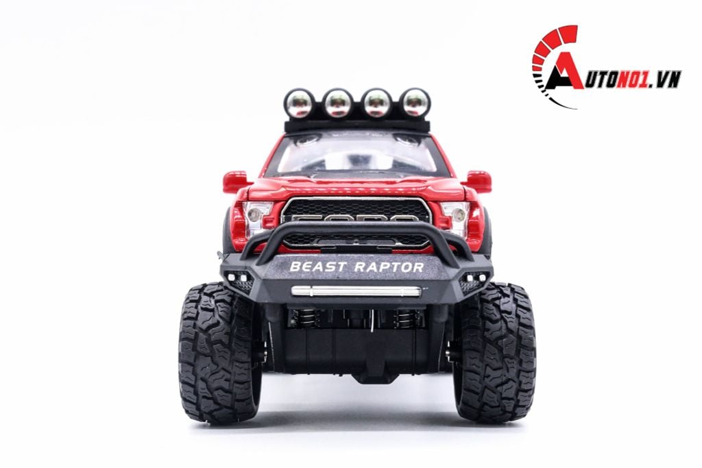 MÔ HÌNH XE FORD BEAST RAPTOR F150 OFFROAD RED 1:32 CHE ZHI 