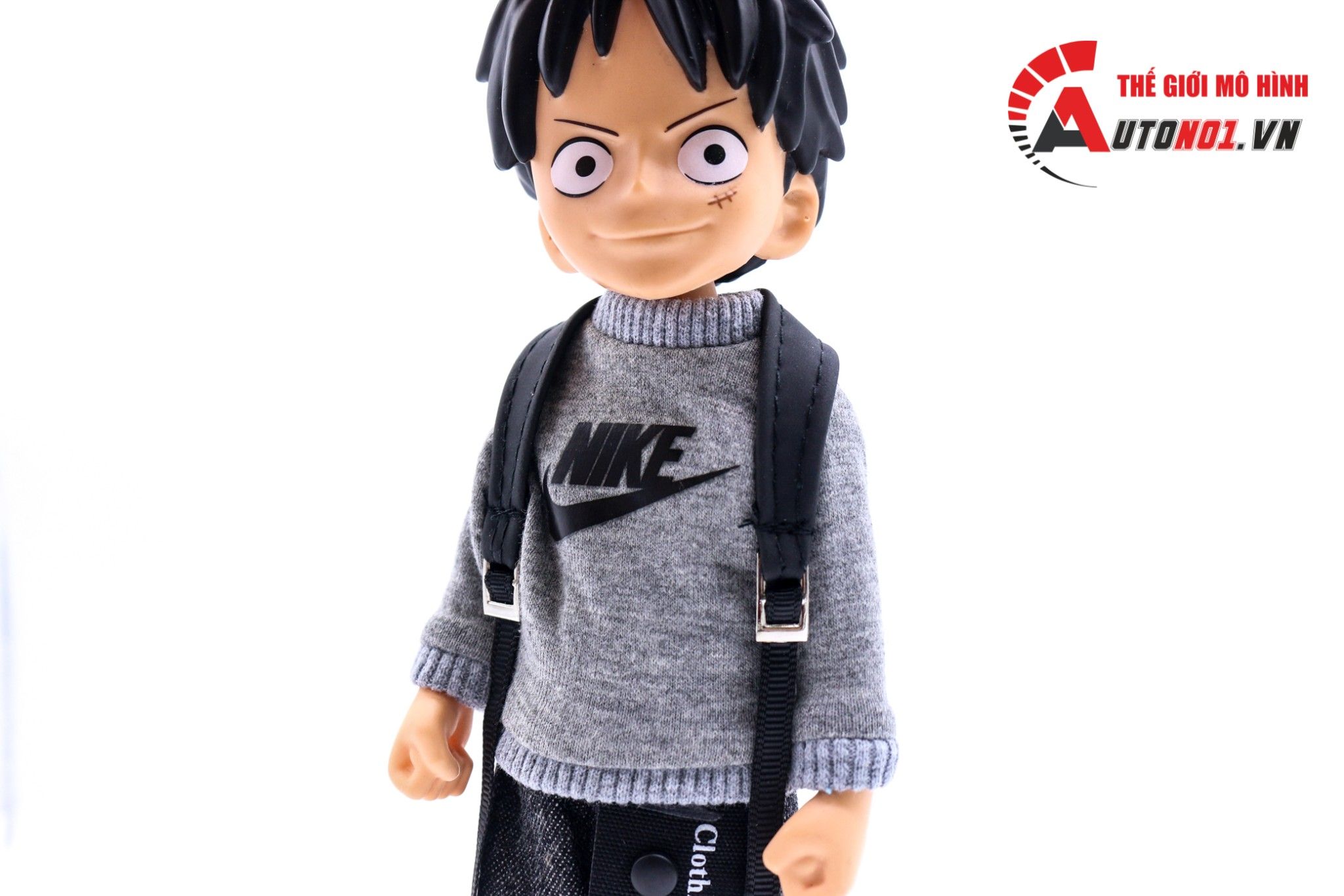  Mô hình nhân vật One Piece Luffy Kid Hàng Hiệu - Nike Gray 22cm 6868 