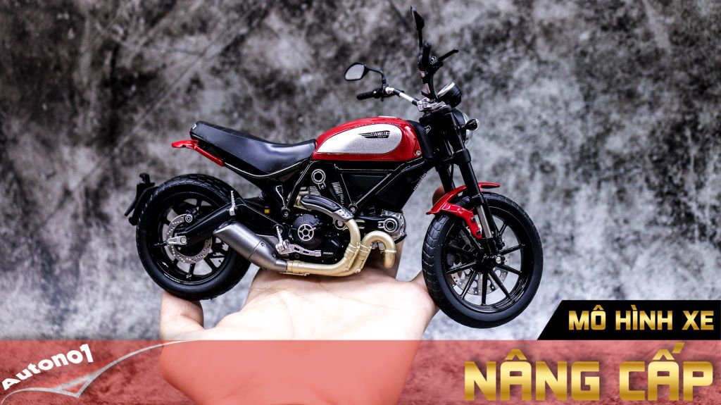 MÔ HÌNH XE DUCATI SCRAMBLER CLASSIC 803CC 2015 RED 1:12 TSM MODEL 7260