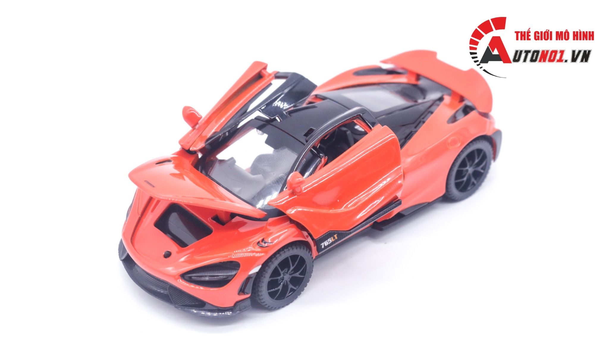  Mô hình xe ô tô Mclaren 765lt kèm hộp mica tỉ lệ 1:32 Alloy model OT051 