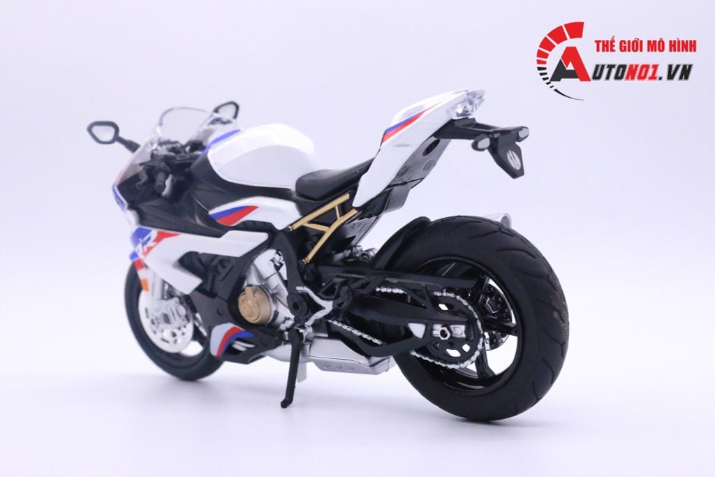 MÔ HÌNH BMW S1000RR 2020 WHITE BLUE 1:12 HUAYI ALLOY 7065