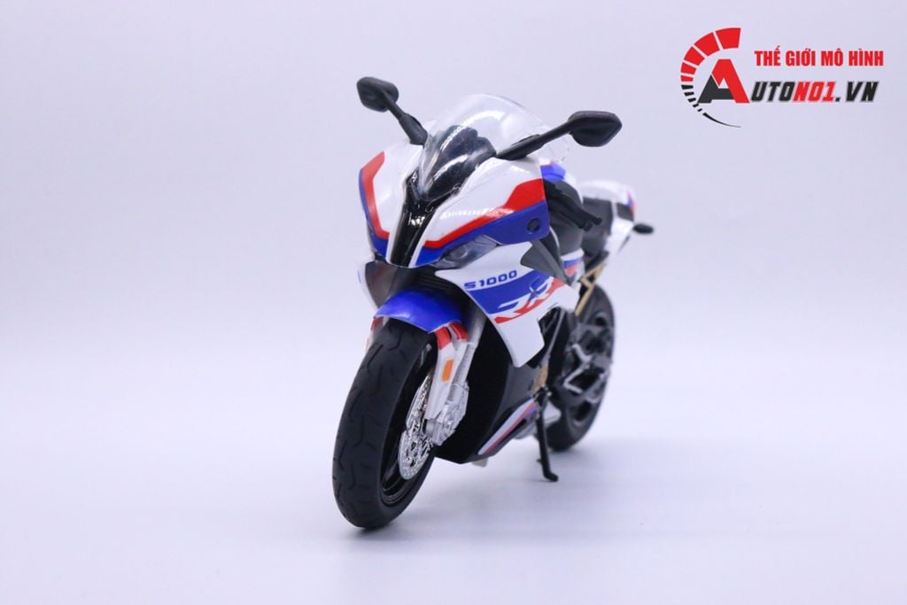 MÔ HÌNH BMW S1000RR 2020 WHITE BLUE 1:12 HUAYI ALLOY 7065